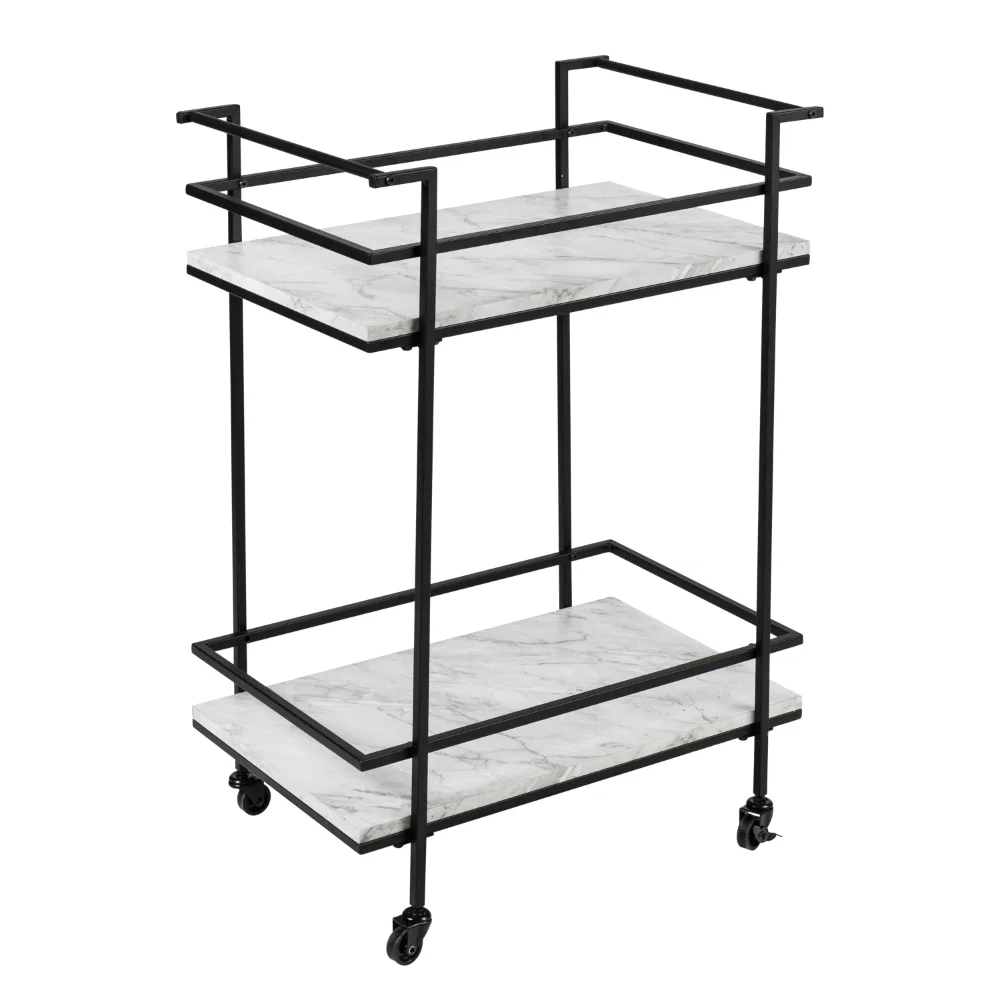

Honey-Can-Do 2-Tier Bar Cart, Faux Marble
