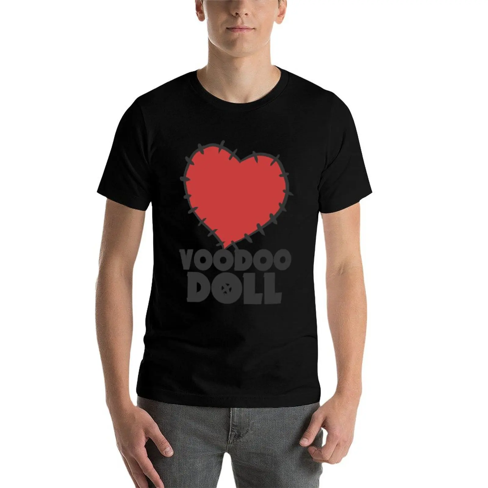 Фото Футболка с принтом Alluring Magic Dummy Human Danger Vixx Voodoo Doll Heart Pop, тематическая футболка на Хэллоуин №4