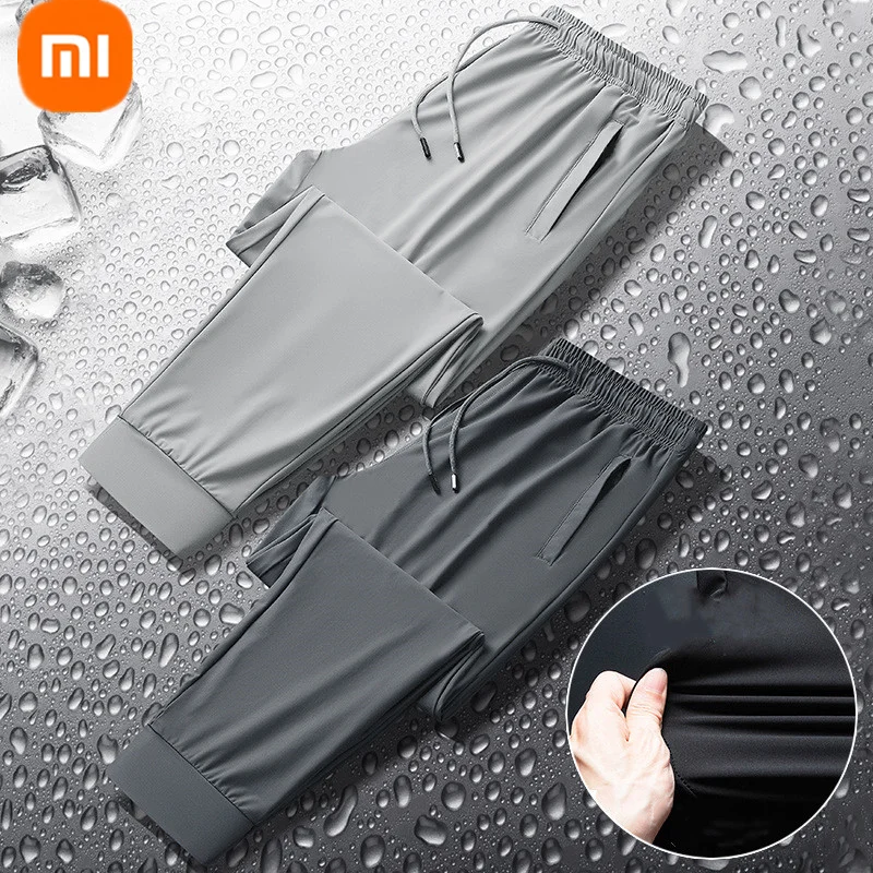 

Новинка мужские быстросохнущие брюки Xiaomi YOUPIN из ледяного шелка, летние приятные для кожи дышащие крутые тонкие спортивные повседневные брю...