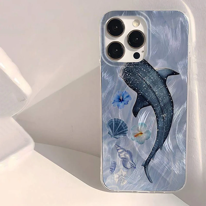 Чехол для телефона с дизайном океанской акулы и кита для Xiaomi Redmi 14C 13C 4G Redmi Note 14 13 12 Pro Plus5G 12S 11 10, противоударный чехол-бампер (art.: 3920cf8b0e609) - 3920cf8b0e609