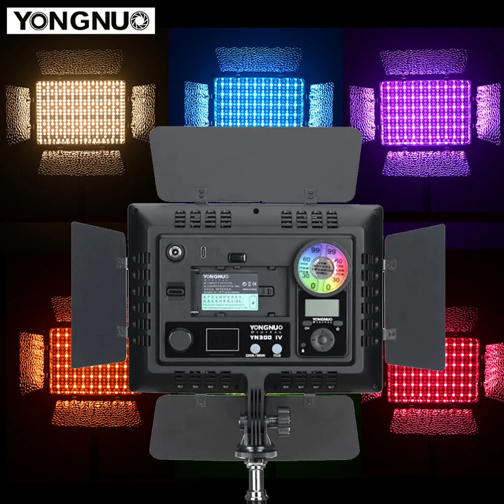 

Полноцветная светодиодная панель Yongnuo YN300 IV RGB для видеосъемки, 3200-5600K, заполсветильник для DSLR-камер Canon, Nikon, Sony, YN300IV