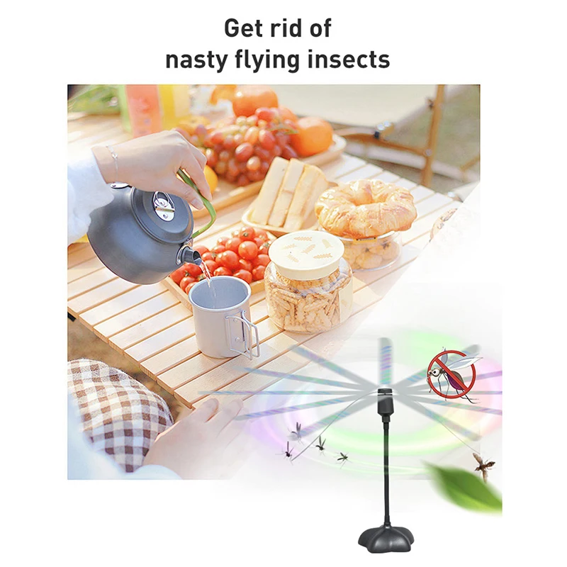 

1pc Tables Battery Fly Fans Fly Away Fly Repellent for Outdoor Picnic Table Fly Repellent Fan with Holographic for Patios