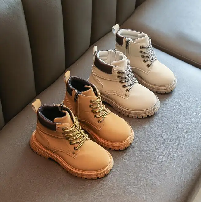 

Ботинки для мальчиков и девочек, повседневные классические универсальные простые школьные ботинки в Корейском стиле, Осень-зима 2022