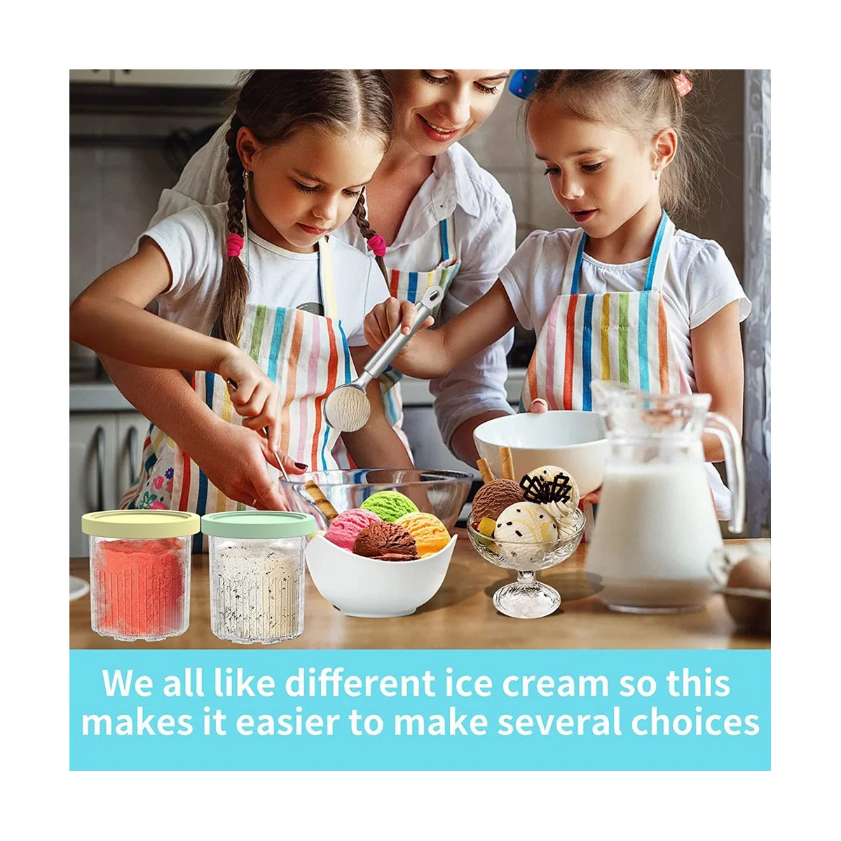 4 шт. контейнеры для мороженого с крышками NC301 NC300 NC299AMZ