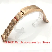 bliger face rose gold loose strap for 40mm mens mechanical watch sports watch