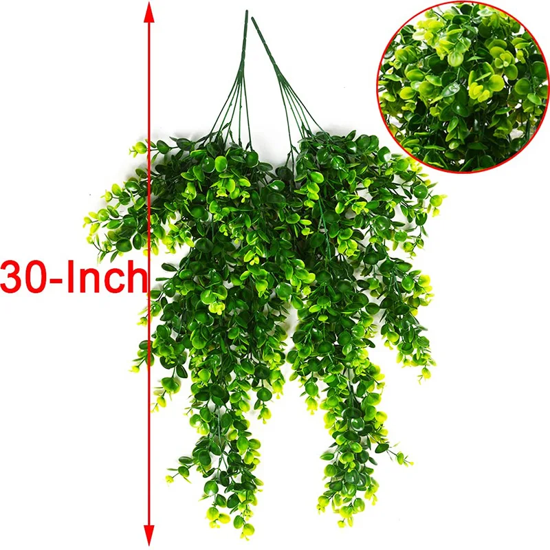 

Artificial Plants Eucalyptus Leaves Vines Fake Flowers Garland Wedding Party Home Garden Balcony Decoration Wall Hanging Rattan