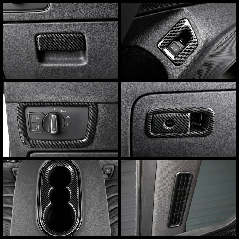 

Внутренний вид из углеродного волокна для Volkswagen Arteon 2018-2020, фара, задний багажник, крышка переключателя Taigate, отделка