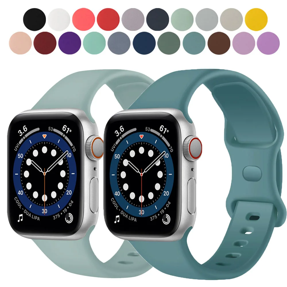 Silicone Strap For Apple Watch Band 49mm 44mm 40mm 45mm 41mm 42mm Watchband for iwatch Series 8 Ultra 7 6 Se 5 4 3 2 Accessories