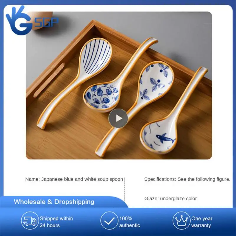 

Smooth Spoon Ceramics Delicate Feel Ceramic Spoon Tableware Creativity Spoon Cutlery Multiple Styles Creative Spoon Modern