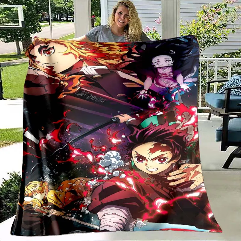 

Ghost Slayer Japan Anime Character Print Blanket Bedroom Living Room Keep Winter Autumn Warm Gifts Friends and Family Child