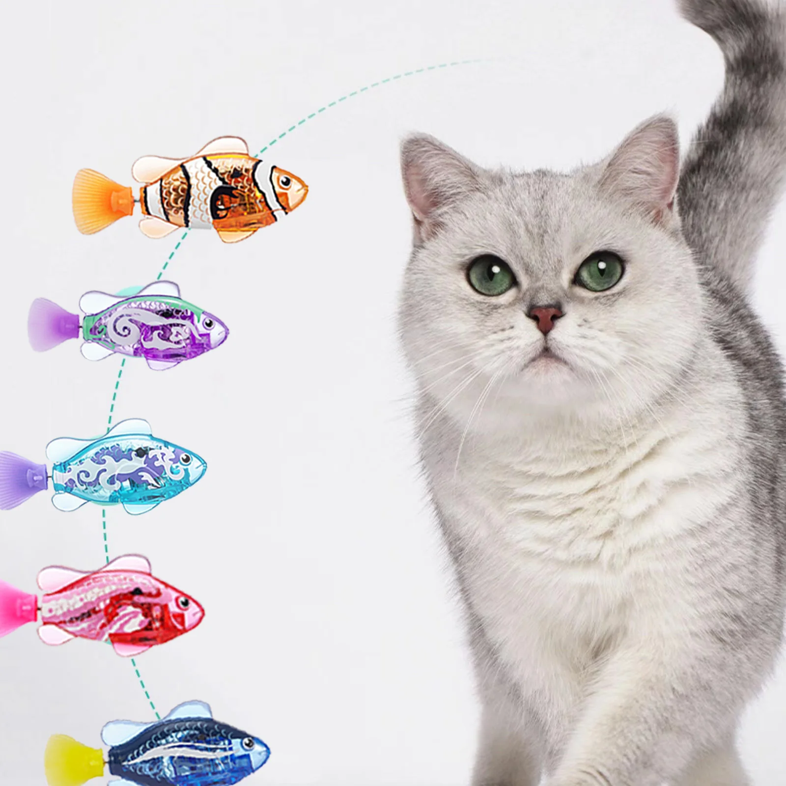 

Pet Shower Toys New Type Cat and Dog Drinking Toys Pet Indoor Games Swimming Toys Cat and Dog LED Lights Electric Fish