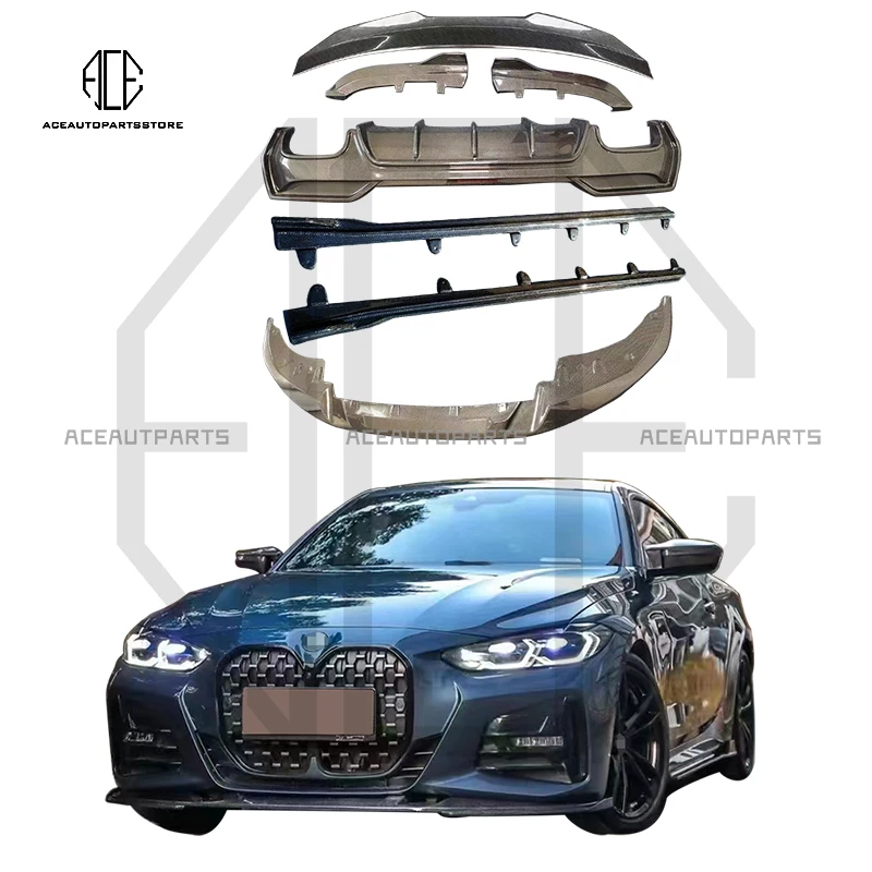 Для BMW 4 серии G22 (420 430) - задний диффузор из углеродного волокна в стиле FD передняя