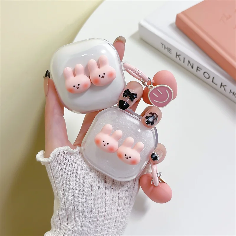 

Cute Rabbit Heart Girl Cover for Sumsung Galaxy Buds Case for Buds Pro Cover Protective Case for Buds 2 Cover Funda Bag Box