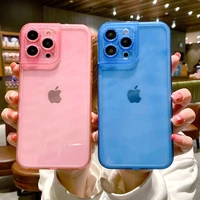 candy color shockproof phone case for iphone 12 13 mini 11 pro max xr x xs max 7 8 plus se 2020 2022 funda clear tpu back cover