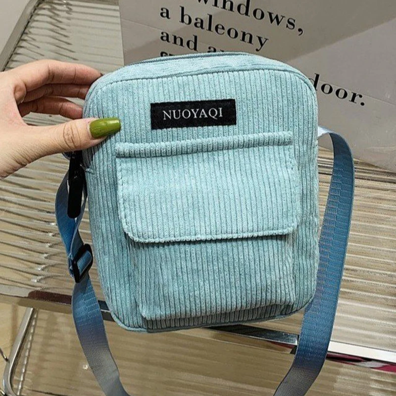 

Women Corduroy Shoulder Bags Stripe Handbags Casual Tote Bags Fashion Female Crossbody Bag Trend Small Square Bag Messenger Bags