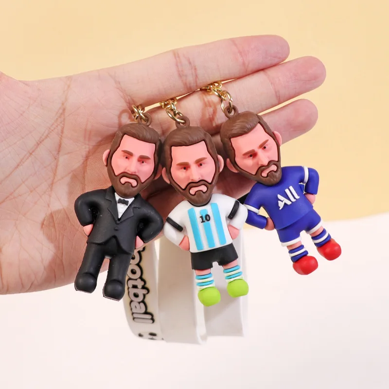 

Soccer Star Figure Messi Key Chain Backpack Bag Decor Doll Pendant Car Decoration Desk Ornaments Souvenir Gifts For Fans