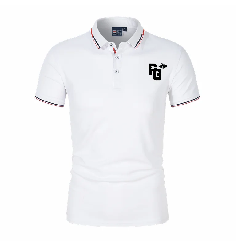 

Новая мужская летняя одежда, Облегающая рубашка-поло с коротким рукавом 2023