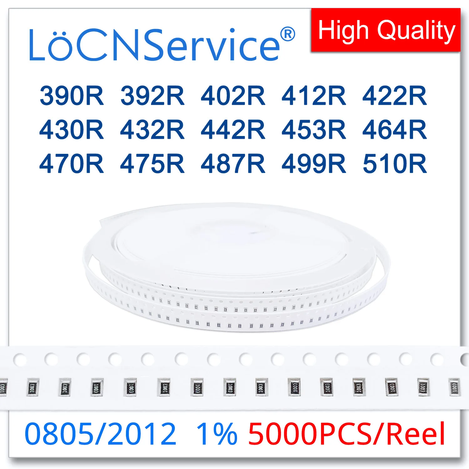 

LoCNService 0805 1% 5000PCS 390R 392R 402R 412R 422R 430R 432R 442R 453R 464R 470R 475R 487R 499R 510R 2012 Resistor OHM