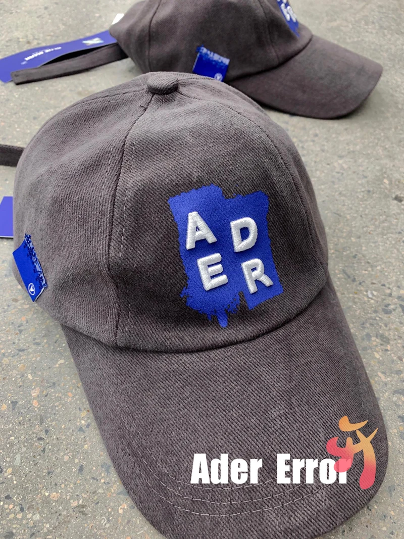 

Ader Error Baseball Cap High Quality Vintage Taupe Embroidery Logo Magnet Buckle Adjustable Cap Adererror Fashion Couple Hat