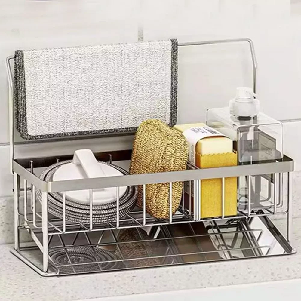 

Kitchen Sponge Holder Thicken Stainless Steel Durable Sink Drain Rack Kitchen Accessories Storage Rack Holder Organizer