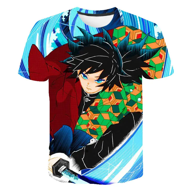 

Летняя футболка Kimetsu No Yaiba с изображением рассеянного демона, модная детская футболка для мальчиков и девочек с 3D принтом, Повседневная Уличная одежда для мужчин и женщин, крутые топы, футболка
