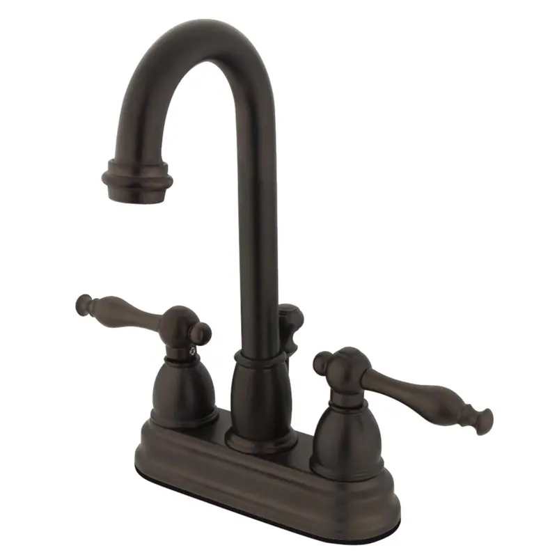 

KB3615NL 4 in. Centerset Bathroom Faucet, Oil Rubbed Bronze Mixer Tap Hot and Cold Water Free S hipping