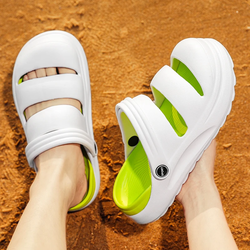 

New Couple Hole Beach Sandals EVA Unisex Summer Flip Flops Mens Women Water Sports Shoes Flat Slippers Outdoor Casual Sneakers