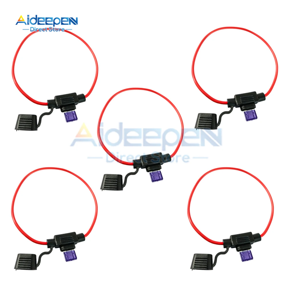 Фото 5Pcs Waterproof Car Mini Blade Adapter Plug-in Fuse Holder Splash-proof for 32V 3A Wire Cutoff Switch Socket Damp Proof Splash №1