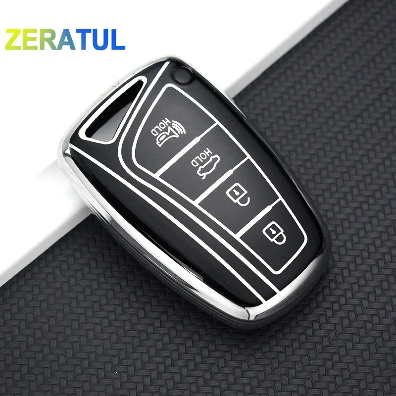 Чехол для ключа автомобиля из ТПУ с кнопкой 3/4 Hyundai Genesis G80 Santa Fe Sport Grandeur Azera Ix45 Equus