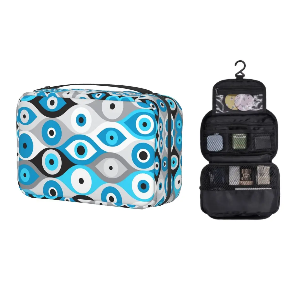 

Греческая косметичка с изображением сглаза, Блюз и Грей, Женский амулет Nazar, органайзер для туалетных принадлежностей, женский косметически...