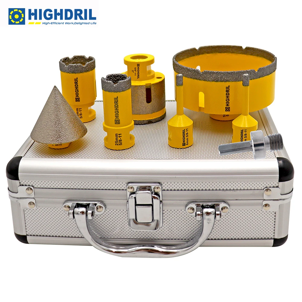 Набор корончатых бит с вакуумной пайкой, комплект из 8/5/8 