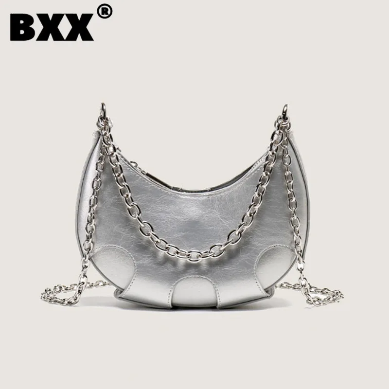 

[BXX] Новинка 2023, одноцветная женская сумка с полулуной, элегантная, темпераментная, универсальная, на одно плечо, сумки через плечо для женщин 8CY684