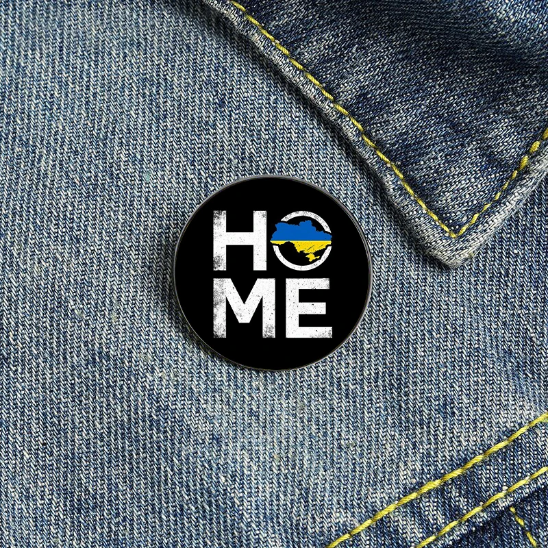 

Home Ukraine flag Pin Custom cute Brooches Shirt Lapel teacher tote Bag backpacks Badge Cartoon gift brooches pins for women