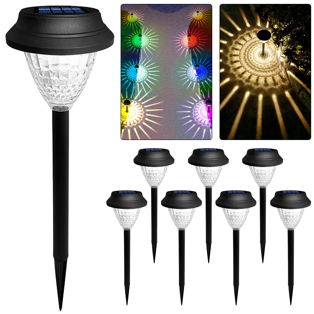 

8 Pack Solar Pathway Lights Waterproof Solar Garden Lights Decorative Solar Landscape Lights Auto-on/off Solar Lawn Light