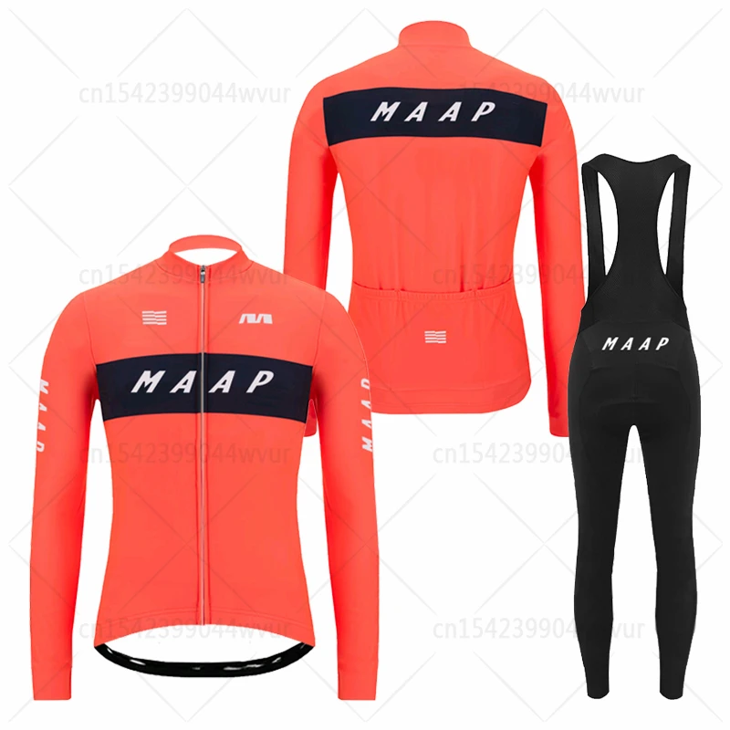 

2024 MAAP Spring Bicycle Clothing MTB maillot Autumn Cycling Jersey Set Road Bike Shirts Men Long sleeve Cycling Tops Bib pants