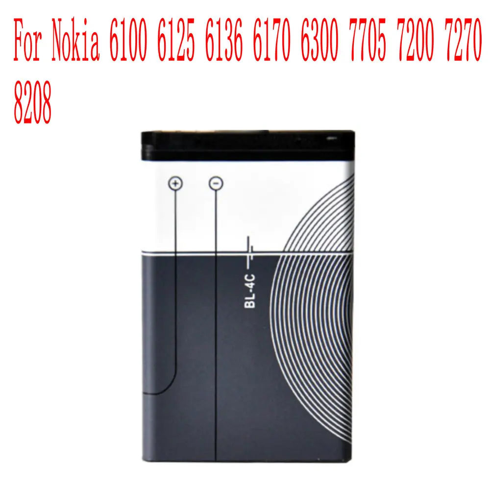 

Высококачественный аккумулятор BL4C 890 мАч для сотового телефона Nokia 6100 6125 6136 6170 6300 7705 7200 7270 8208