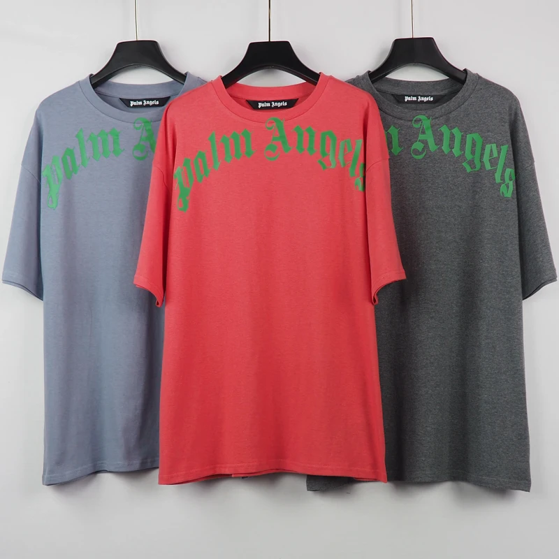 

Palm Angels 22SS Unisex Men and Women Letter Printing Trend Fashion Loose Couple Casual T-shirt Boyfriend Girlfriend Gift