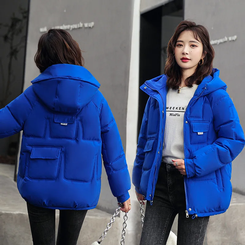 Bread suit new hooded loose upset female brief paragraph 2022 autumn/winter warm girlfriends leisure coat cotton-padded clothes
