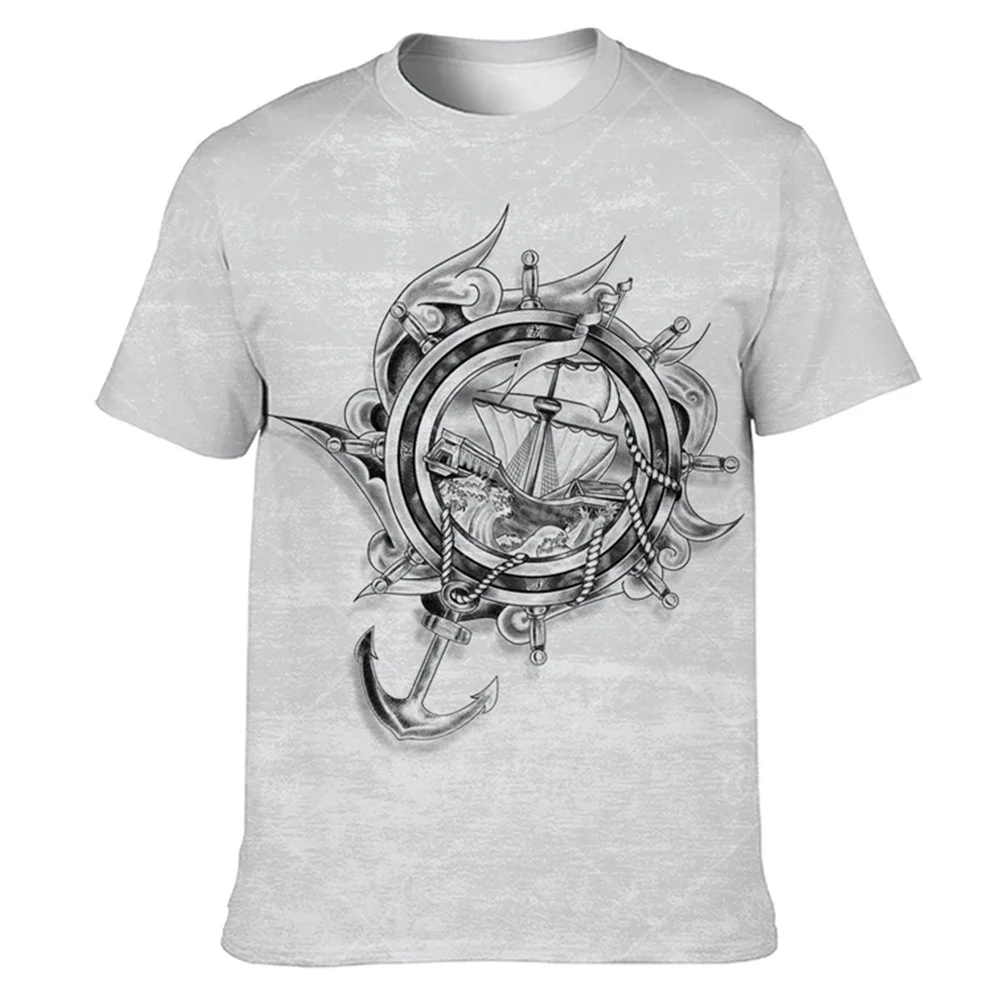 

Summer New Men 3D T Shirt For Men Free Shipping Fashion Navigation Round Neck Short Sleeve Plus Size camisetas Drop Shipping