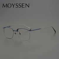 japan super light 9 8g mens business square titanium frame glasses vintage oversized optical myopia eyeglasses for prescription