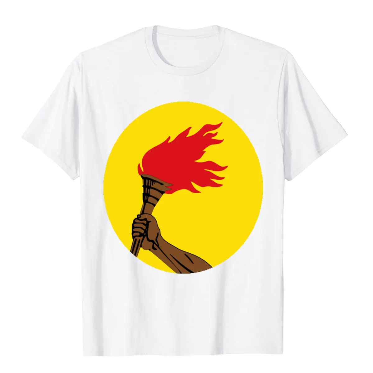 

Mens top quality 100%cotton cool loose casual short sleeve Funny torchbearer print men t shirt men summer t-shirt top tee shirts