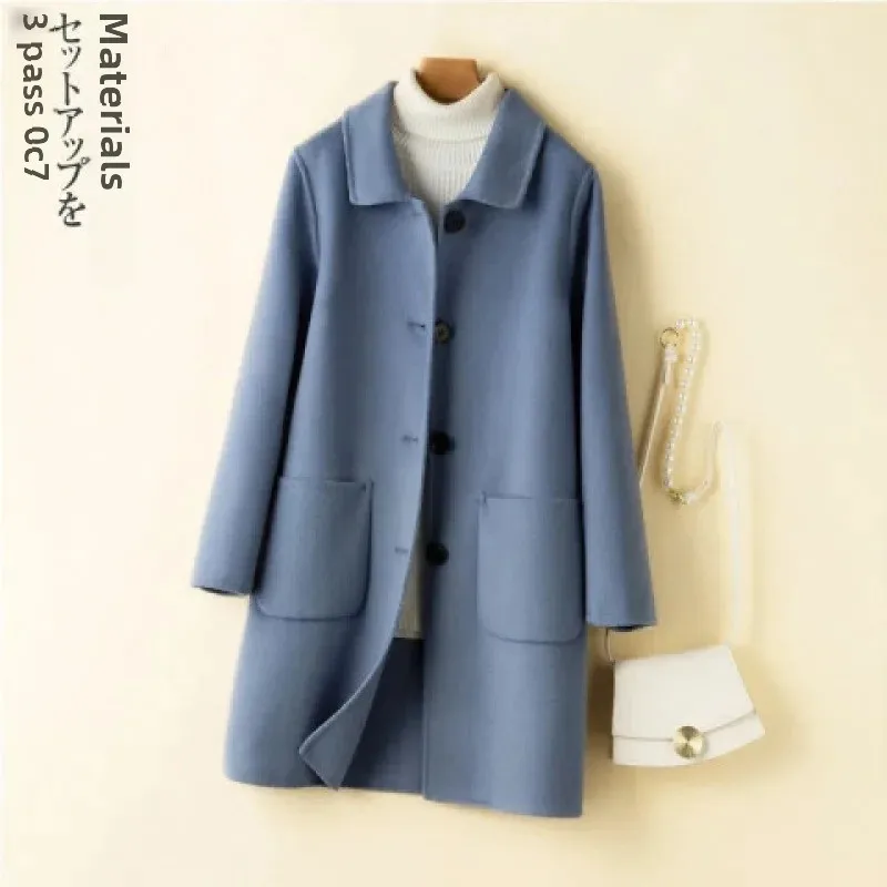 Модная шерстяная куртка средней длины для женщин зима 2022 новый стиль корейская