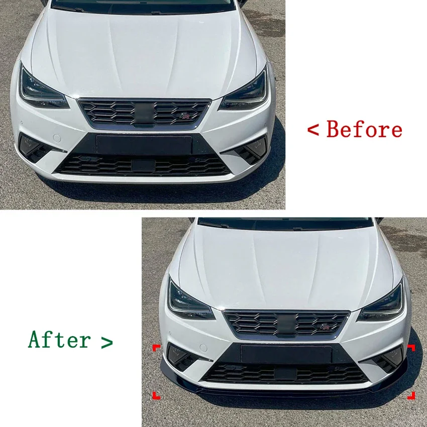 Комплект спойлера на передний бампер для Seat Ibiza Standard/FR MK5 2018+ Canard Spoiler Body Kit