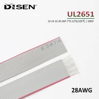 1m ul2651 grayred flat ribbon cable wire 10 14 16 20 26 pin 28 awg tinned copper ribbon wire idc connector