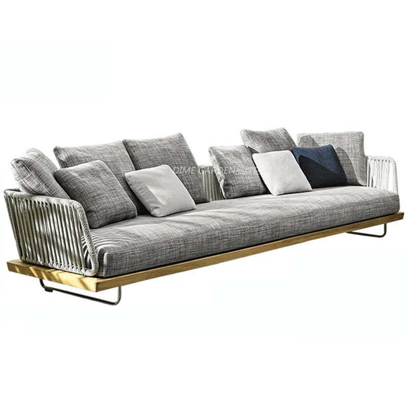 

Nordic Outdoor Sofa Round Furniture Chair Coffee Table Rattan Leisure Combination Sun Room Courtyard Garden Furniture