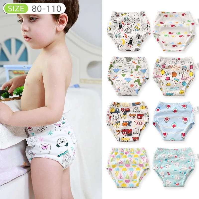 

6pc/lot Baby Training Pants Infant Washable Cotton Reusable Toolder Nappies Diaper Babies Underwear for Children