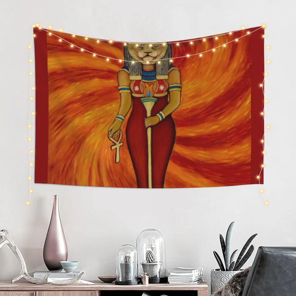 Гобелен Sekhmet с египетской львицей обои для спальни декоративные комнатные