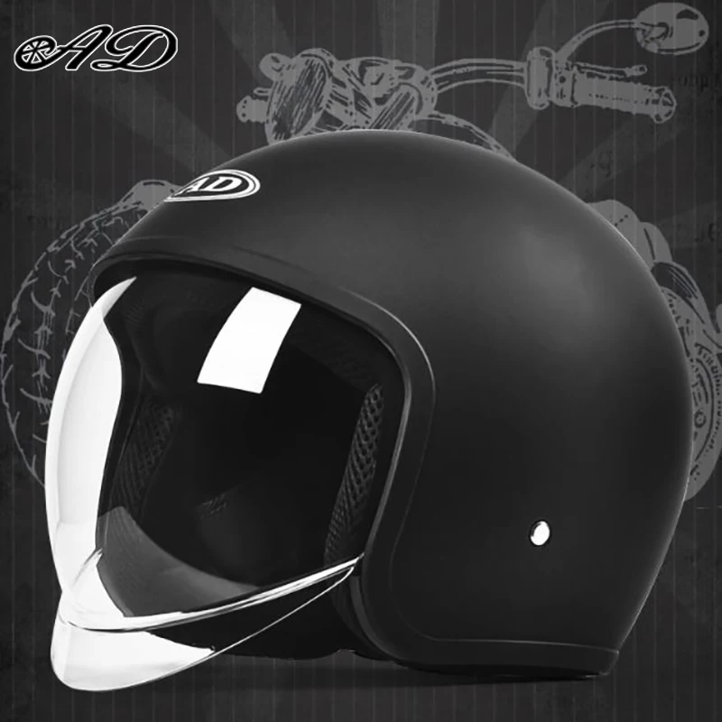 

Retro Motorcycle Helmet for Men and Women Open Face Helmet Battery Electric Car Four Seasons Universal Moto Riding Free Shipping