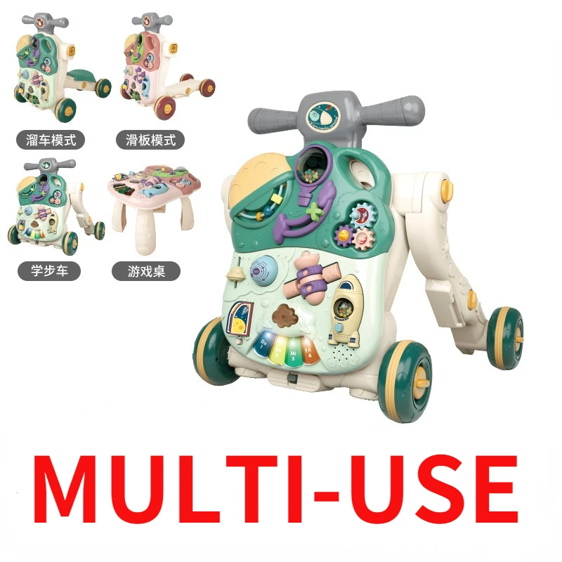 Sit-To-Stand Learning Walker Hot Selling Baby Stroller Toy Children's Music Sliding Baby Anti Rollover Multifunctional Walker