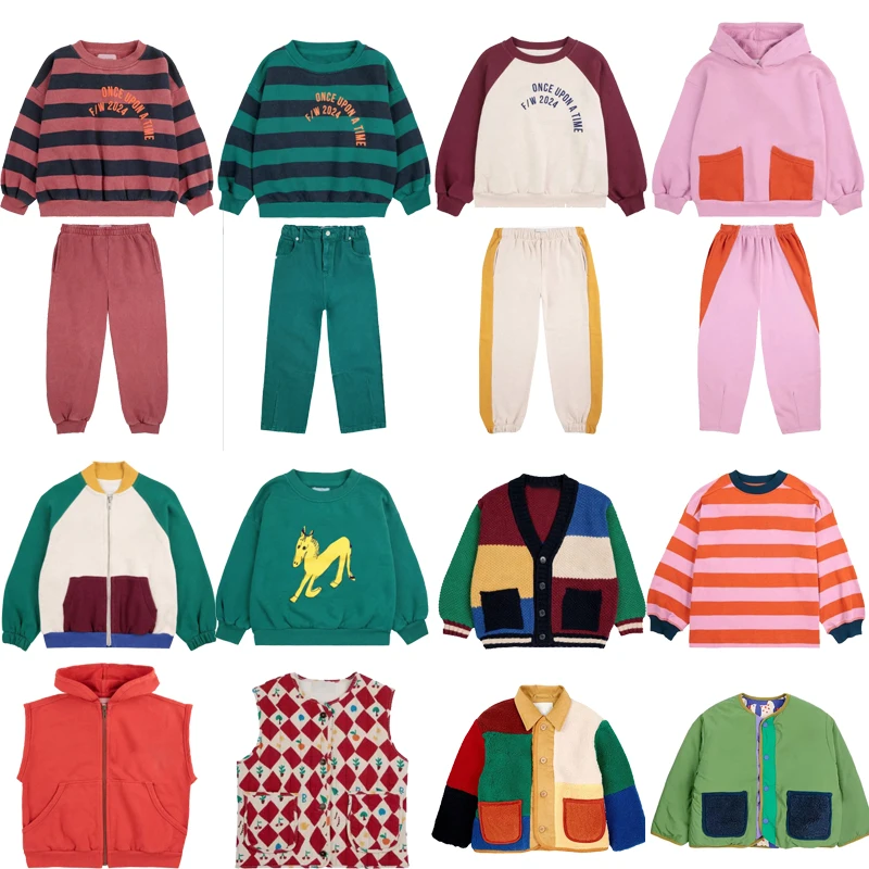 Детский комплект одежды aw24 кофта и штаны с милым принтом верхняя одежда для